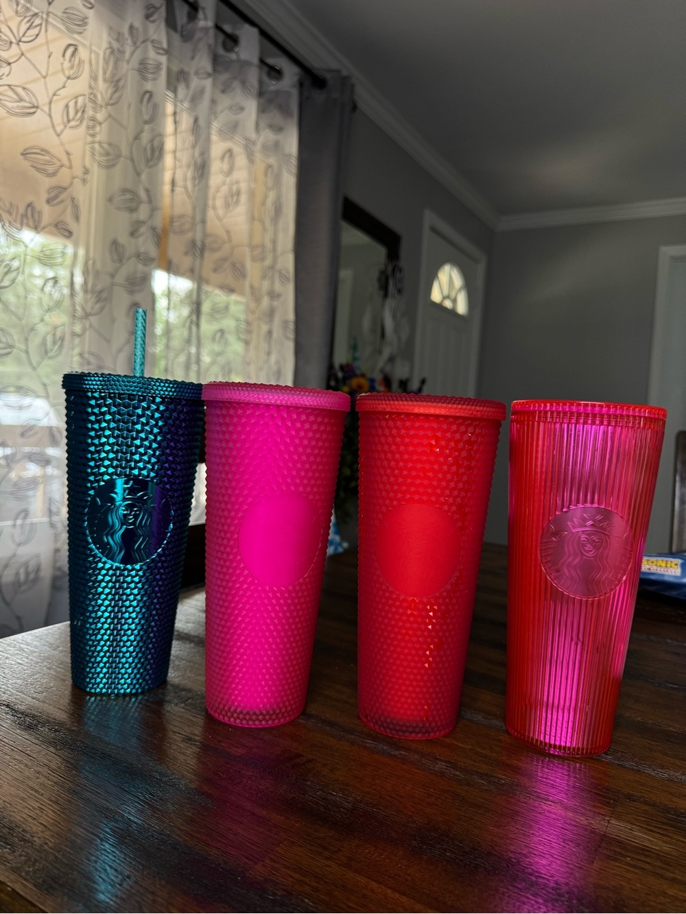 Starbucks Tumblers - Pink, Red and Teal Studded Cold Cup Set